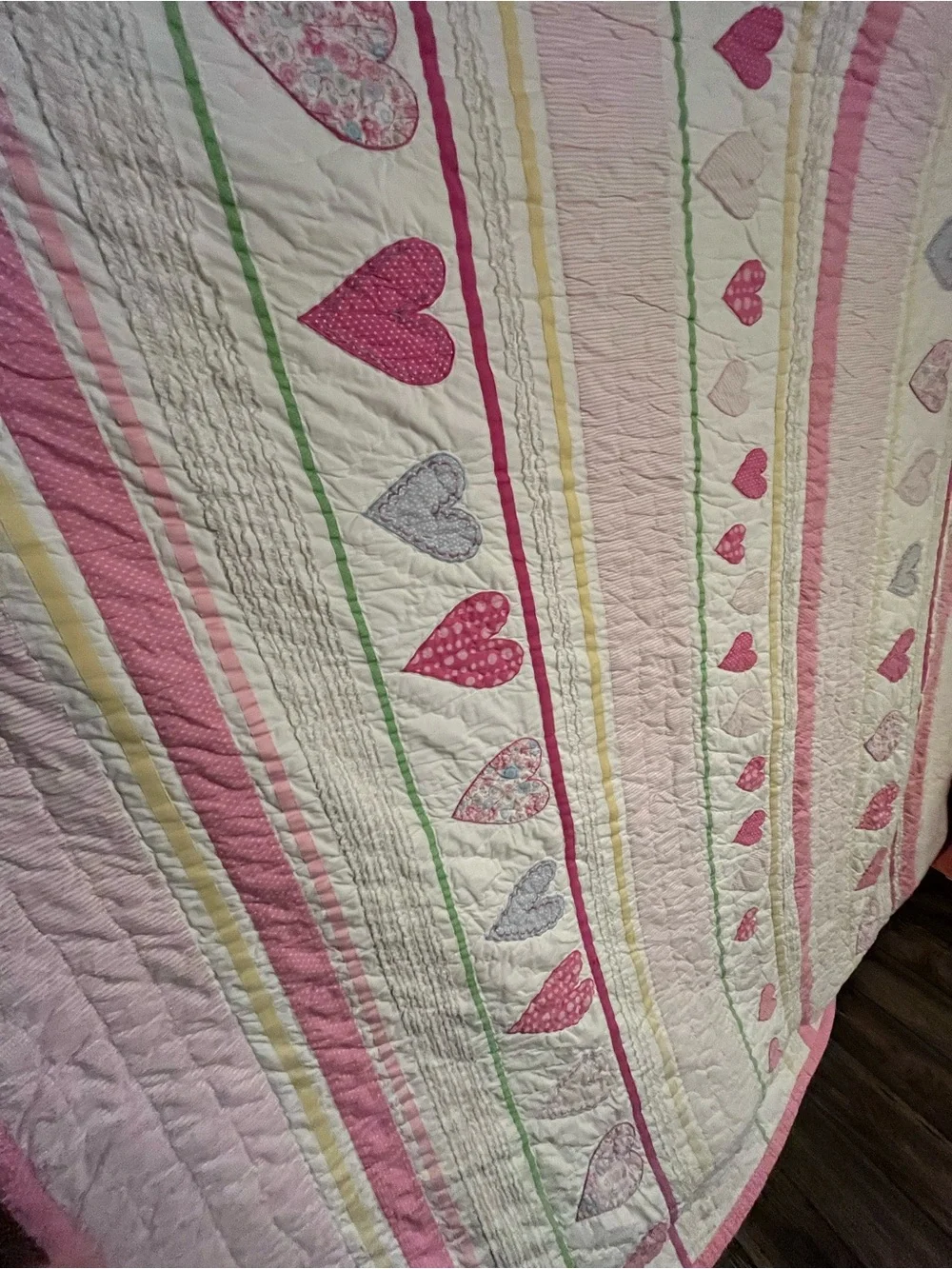 POTTERY BARN KIDS TWIN QUILT EURO HEARTS